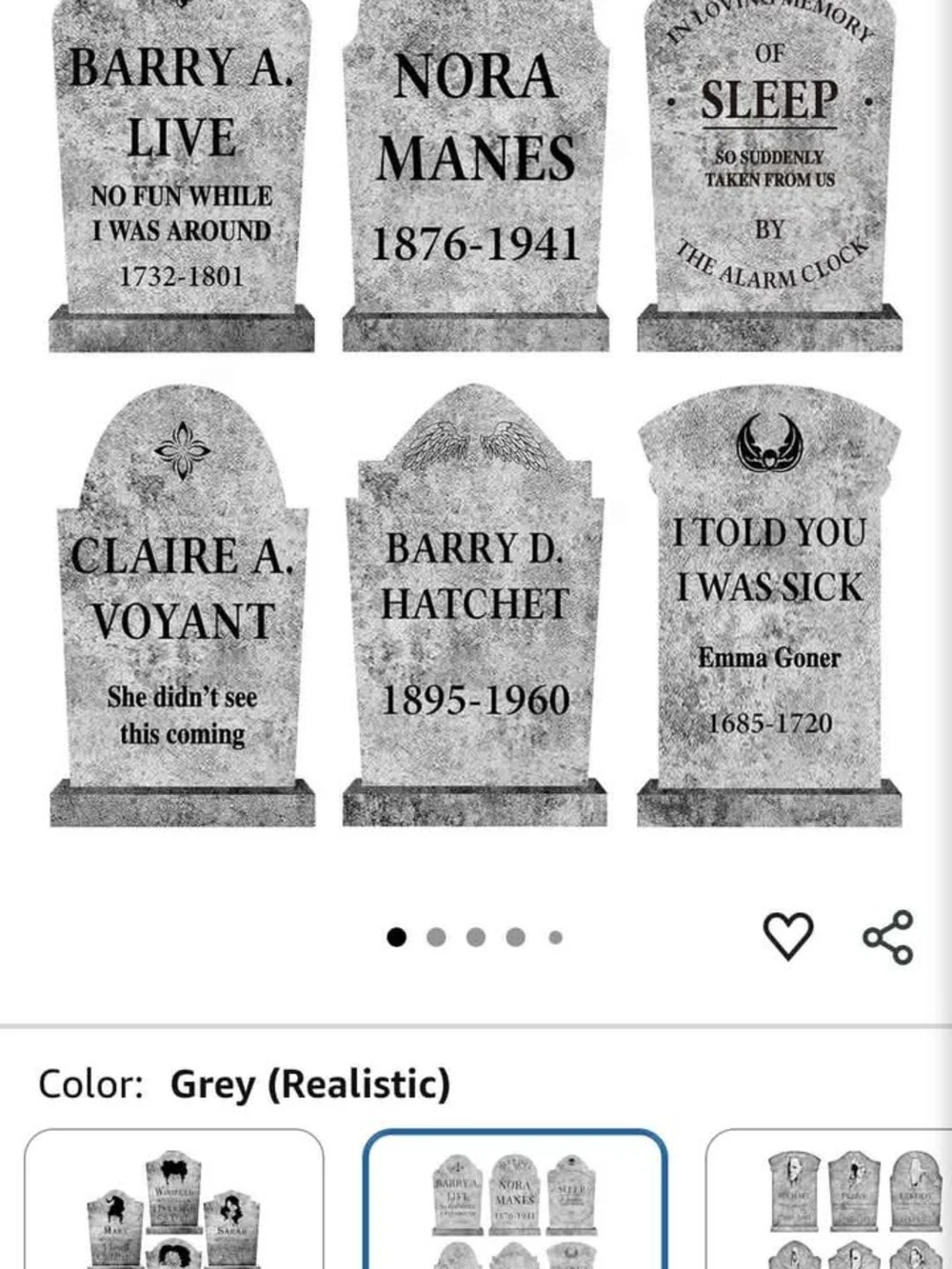 Halloween Tombstone Yard Decorations - Gray Stone Look (Set)